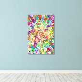 Kleurvolle Stippen Spirals Handschilderen 2 Canvas Afdruk (Insitu (Houten vloer))