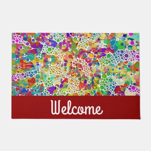 Kleurvolle Stippen Spirals Handschilderen 2 Deurmat (Voorkant)