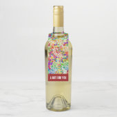 Kleurvolle Stippen Spirals Handschilderen 2 Flessenhanger (Op fles)