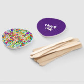 Kleurvolle Stippen Spirals Handschilderen 2 Handwaaier (Niet-gemonteerd)