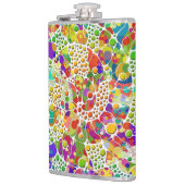 Kleurvolle Stippen Spirals Handschilderen 2 Heupfles (Links)