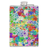 Kleurvolle Stippen Spirals Handschilderen 2 Heupfles (Achterkant)