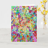 Kleurvolle Stippen Spirals Handschilderen 2 Kaart (Gele Bloem)