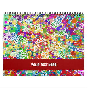 Kleurvolle Stippen Spirals Handschilderen 2 Kalender
