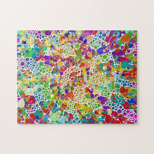 Kleurvolle Stippen Spirals Handschilderen 2 Legpuzzel (Horizontaal)