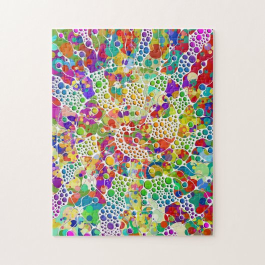Kleurvolle Stippen Spirals Handschilderen 2 Legpuzzel (Verticaal)