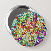 Kleurvolle Stippen Spirals Handschilderen 2 Ronde Button 4,0 Cm (Voorkant /achterkant)
