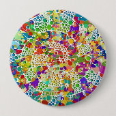 Kleurvolle Stippen Spirals Handschilderen 2 Ronde Button 4,0 Cm (Voorkant)