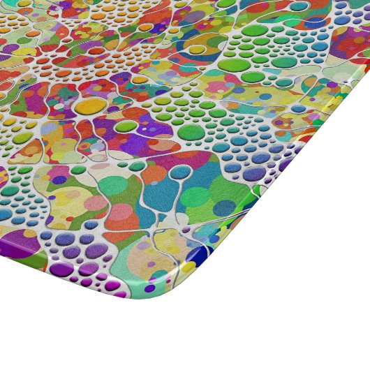 Kleurvolle Stippen Spirals Handschilderen 2 Snijplank (Hoek)