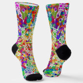 Kleurvolle Stippen Spirals Handschilderen 2 Sokken (Gebogen)