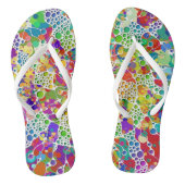 Kleurvolle Stippen Spirals Handschilderen 2 Teenslippers (Voetbed)