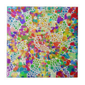 Kleurvolle Stippen Spirals Handschilderen 2 Tegeltje (Voorkant)