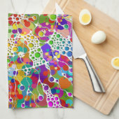 Kleurvolle Stippen Spirals Handschilderen 2 Theedoek (Quarter Fold)