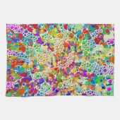 Kleurvolle Stippen Spirals Handschilderen 2 Theedoek (Horizontaal)