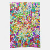 Kleurvolle Stippen Spirals Handschilderen 2 Theedoek (Verticaal)