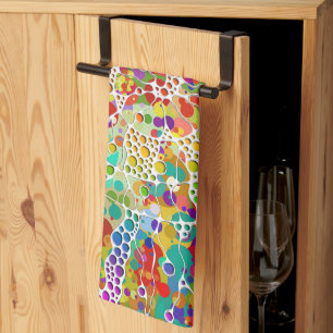 Kleurvolle Stippen Spirals Handschilderen 2 Theedoek