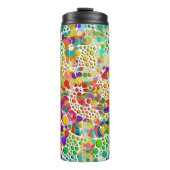 Kleurvolle Stippen Spirals Handschilderen 2 Thermosbeker (Voorkant)