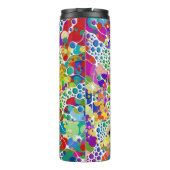 Kleurvolle Stippen Spirals Handschilderen 2 Thermosbeker (Achterkant)