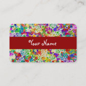 Kleurvolle Stippen Spirals Handschilderen 2 Visitekaartje (Voorkant)