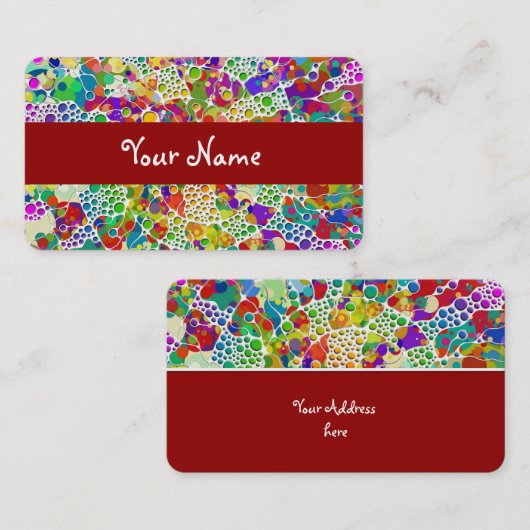 Kleurvolle Stippen Spirals Handschilderen 2 Visitekaartje (Voorkant / Achterkant)