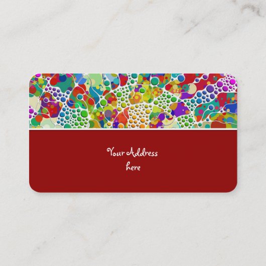 Kleurvolle Stippen Spirals Handschilderen 2 Visitekaartje (Achterkant)