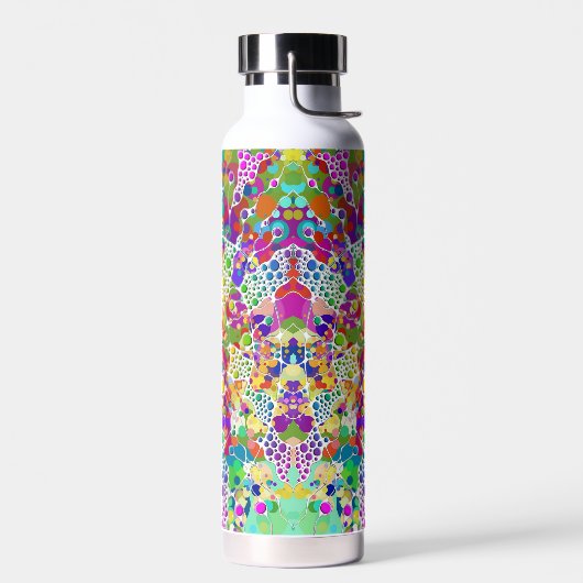 Kleurvolle Stippen Spirals Handschilderen 2 Waterfles (Links)