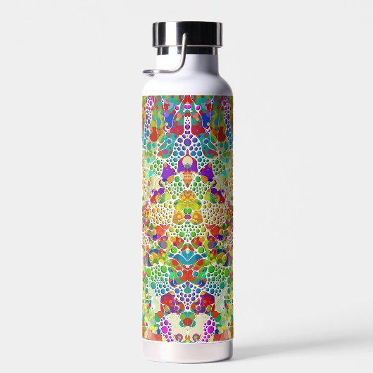 Kleurvolle Stippen Spirals Handschilderen 2 Waterfles (Rechts)