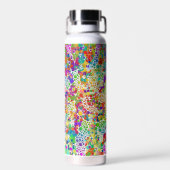 Kleurvolle Stippen Spirals Handschilderen 2 Waterfles (Achterkant)