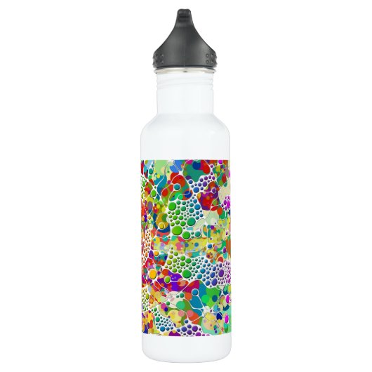 Kleurvolle Stippen Spirals Handschilderen 2 Waterfles (Rechts)