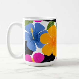 Kleurvolle Tropische Bloem Coffee Mug – Levendige Koffiemok