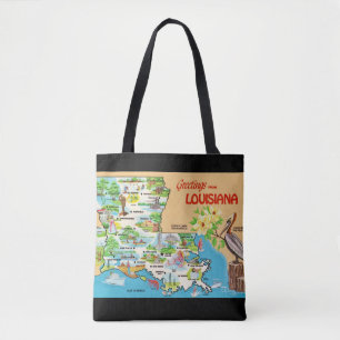 Kleurvolle vintage schoudertas uit Louisiana Tote Bag
