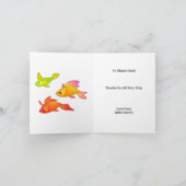 Kleurvolle vis Bedankt voor aangepaste tekst / Fot Kaart (Binnen)