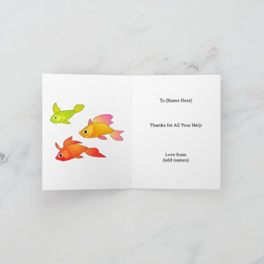 Kleurvolle vis Bedankt voor aangepaste tekst / Fot Kaart (Binnen)