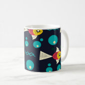 Kleurvolle vis met golven in het zee. Geometrie vo Koffiemok (Voorkant rechts)