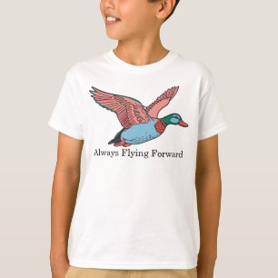 Kleurvolle vliegende eend illustratie t-shirt