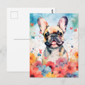 Kleurvolle waterverf kunst van een Franse Bulldog Briefkaart (Voorkant / Achterkant)