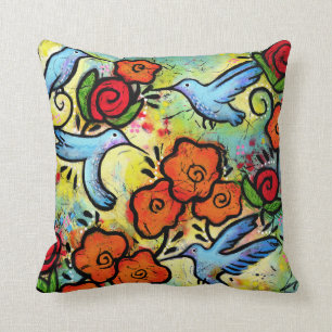 Kleurvolle Whimsical Hummingbird Willife Animals Kussen