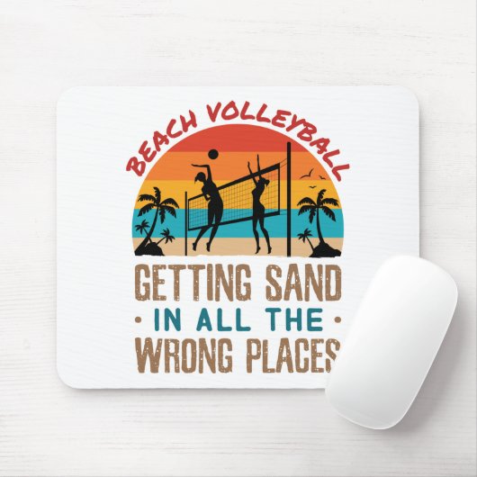 Kleurvolleybal die zand wordt in alle verkeerde pl muismat (Met muis)