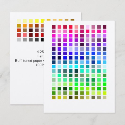 Kleurvoorbeeld invite2 kaart (Voorkant / Achterkant)