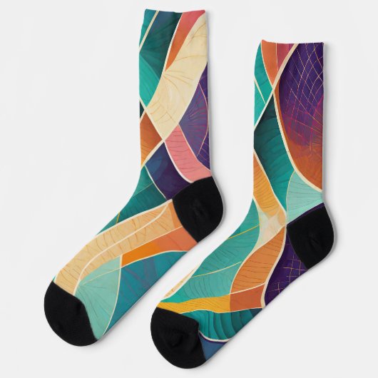 Kleurvormen met verschillende texturen sokken (Links)