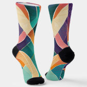 Kleurvormen met verschillende texturen sokken (Gebogen)