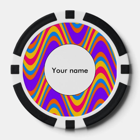 Kleurvormig golfpatroon pokerchips (Voorkant)