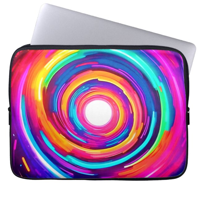 Kleurvortex: dynamisch ontwerp laptop sleeve (Voorkant)