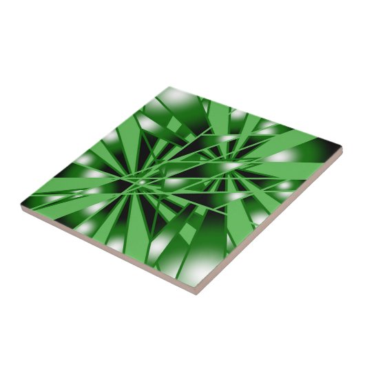 Kleurvulling met groene gradiënt Kleur Kunst Persp Tegeltje (Zijkant)