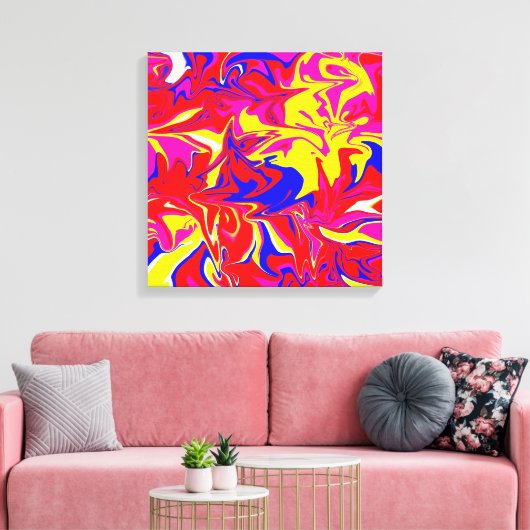 Kleurwaanzin Vertraagde canvasafdruk Canvas Afdruk (Insitu (Woonkamer))