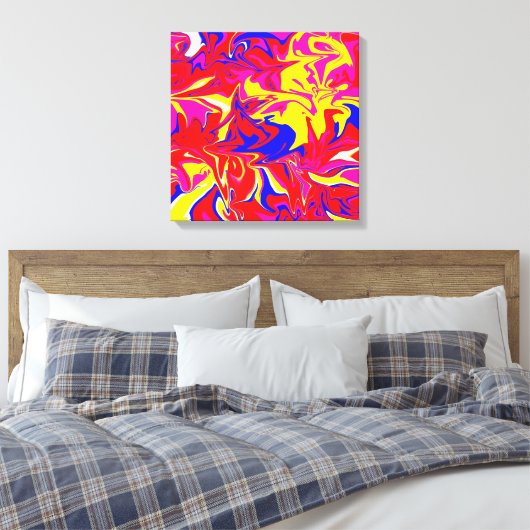 Kleurwaanzin Vertraagde canvasafdruk Canvas Afdruk (Insitu (Slaapkamer))