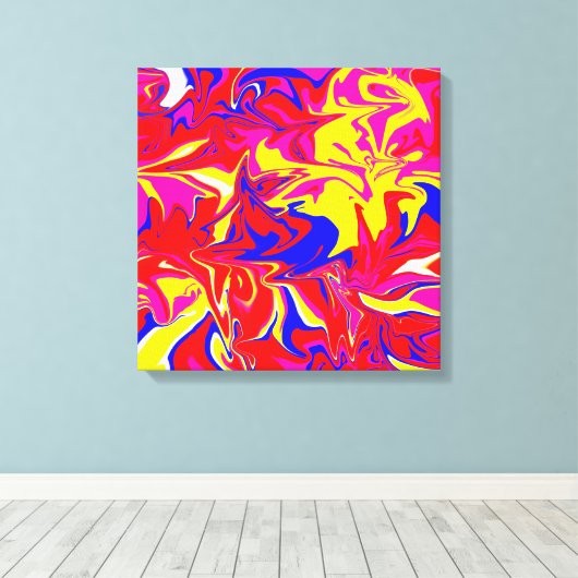 Kleurwaanzin Vertraagde canvasafdruk Canvas Afdruk (Insitu (Houten vloer))