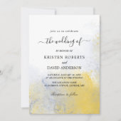 kleurwasgele en blauwe trouwuitnodiging kaart (Voorkant)