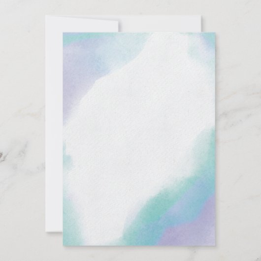 kleurwasprogramma | blauwgroen en paarse trouwuitn kaart (Achterkant)