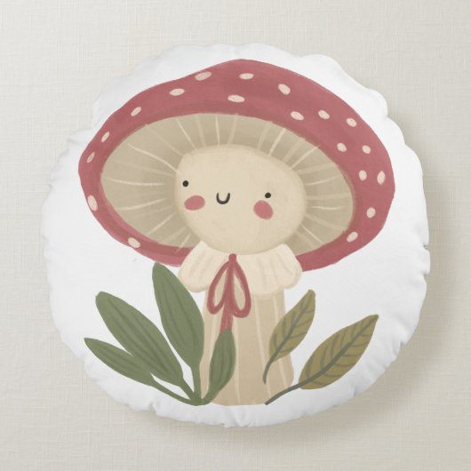 Kleurwater verf babyspeelgoed paddenstoel baby  rond kussen (Voorkant)